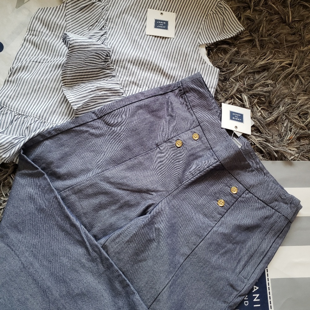 NWT Janie and Jack set two pieces gray pant - top